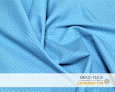 Baumwollstoff Blau mit kleinen Punkten Print