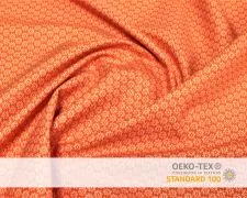 Baumwollstoff Orange mit kleinen Sterne Print