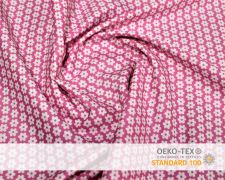 Baumwollstoff Rose mit weißen Blumen Print